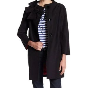 Kate Spade black trench coat bow